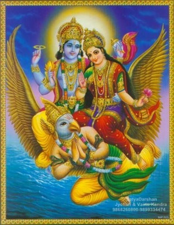 Vishnu&Lakshmi riding Garuda_595x768